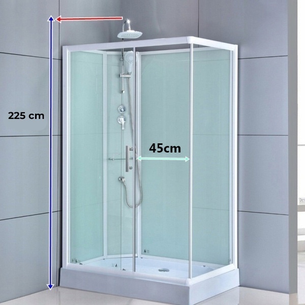 Cabina de dus dreptunghiulara WSH307L , Dimensiune 120x80 cm Cu cadita de dus inclusa, Varianta Stanga - Img 3