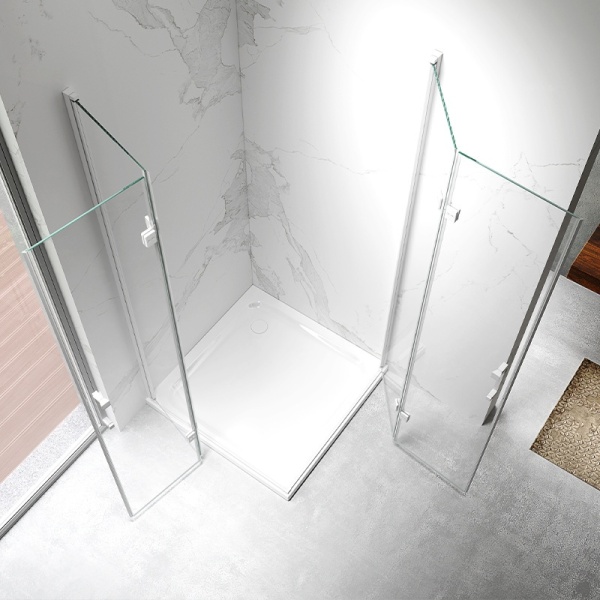 Cabina de dus KZ08B Patrata, Dimensiune 80x80cm, Design Elegant, Culoare Alb - Img 5