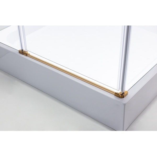 Cabina de dus KZ1390A Patrata, Design Modern 80x80cm, Culoare Auriu - Img 5