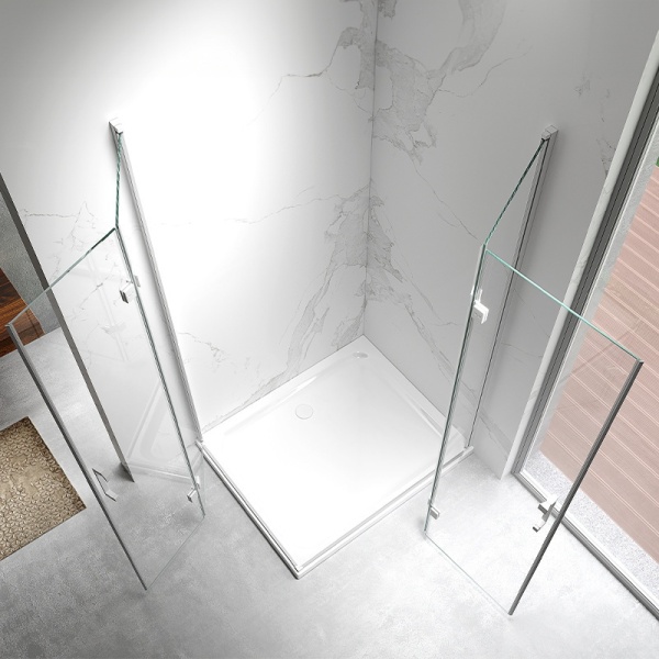 Cabina de dus KZ13A Dreptunghiulara 100x90cm, Design Modern, Culoare Alb - Img 5
