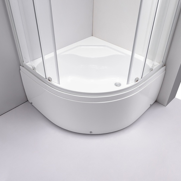 Cabina de dus MAJA, Dimensiune 80x80cm, Usi Glisante, Culoare Alb+Cada de dus inalta - Img 5