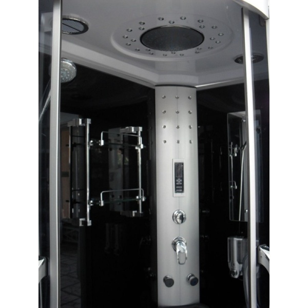 Cabina de dus MO-09912 cu Hidromasaj si sauna 120x85cm, Design Modern, Stanga, Culoare Crom/Alb - Img 8