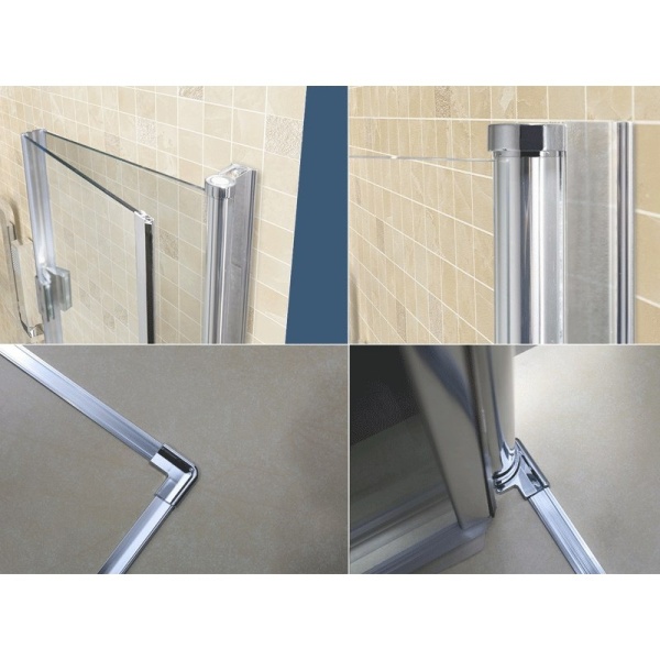 Cabina de dus patrata din sticla securizata rama cromata KZ1270A 70x70 cm - Img 6