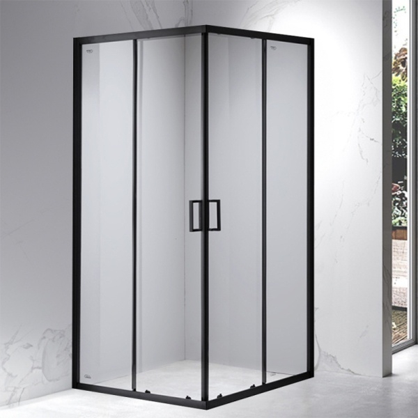 Cabina de dus patrata din sticla securizata si cadita de dus alba BL30B/DECO 90 x 90 cm - Img 2