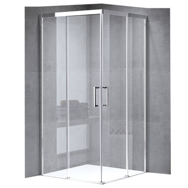 Cabina de dus Patrata KZ90B, Design Modern 90x90cm , Culoare Crom - Img 2
