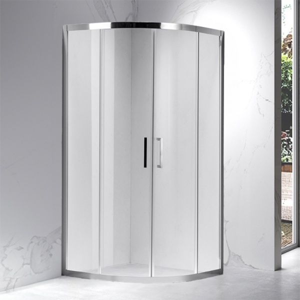 Cabina de dus semicirculara rame cromate cu cadita inclusa KZ101B/SXL01B 90 x 90cm - Img 2