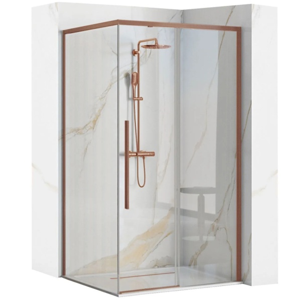 Cabina de dus Solar Copper Brush, Dimensiune 90x90cm, Design Modern - Img 2