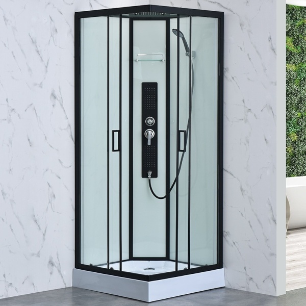 Cabina dus de colt cu hidromasaj , Cadita patrata, 90x90cm, Inaltime 210 cm - Img 2