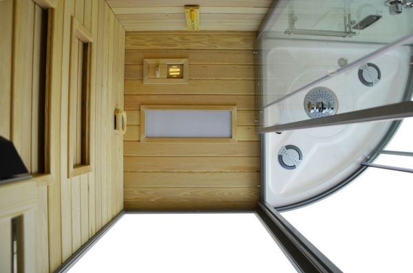 Cabina multifunctionala MO-1751W TRIO, Sauna uscata, Sauna cu aburi si cabina de dus, 180x110x223 cm, Varianta Dreapta - Img 12