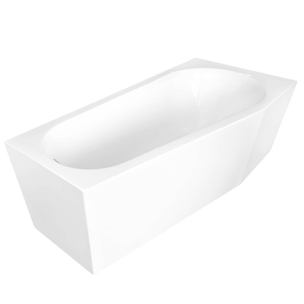 Cada de Baie Autoportanta 169.5x80x58cm/Dreapta Design Modern ,Montaj pe Perete ,Culoare Alb Pur - Img 2
