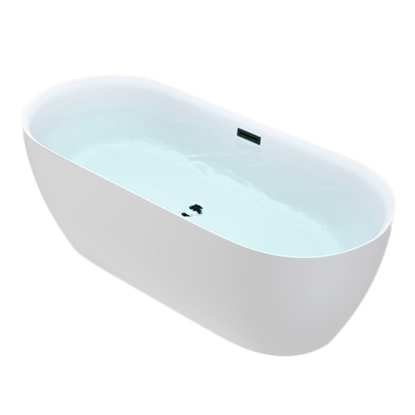 Cada de baie Cesana 518A 150x75cm, Culoare Alb, Deversor Negru - Img 6