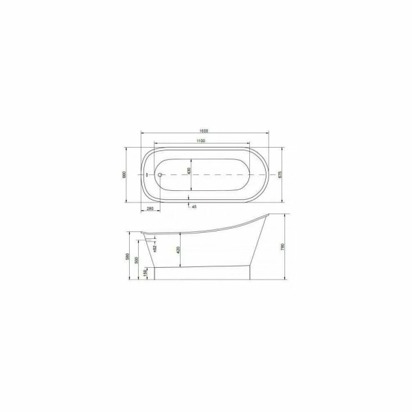 Cada de baie freestanding Besco Gloria 160x68 cm - Img 4