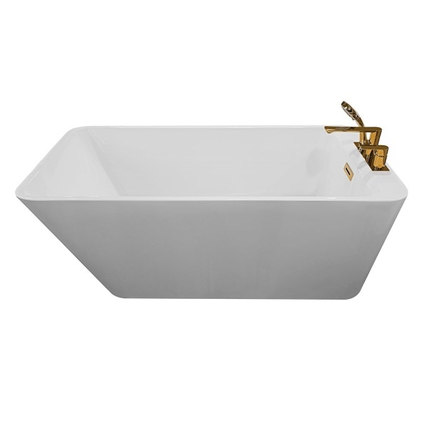Cada de baie freestanding cu baterie aurie inclusa, dimensiuni 150X75X58CM - Img 3