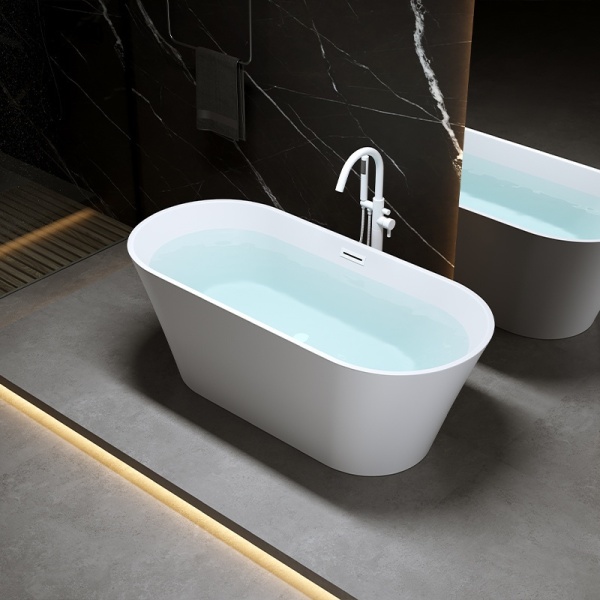 Cada de baie Lisbona 502B 160x75cm ,Culoare Alb , Deversor Alb Lucios - Img 2
