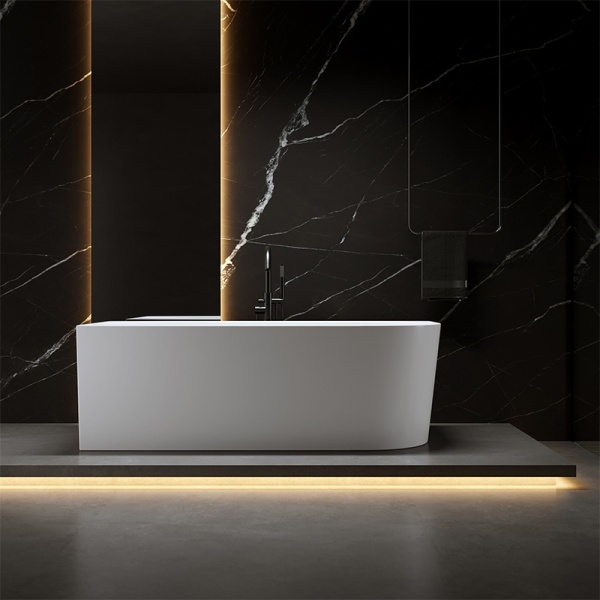 Cada de baie MERA 509B/Stanga, Dimensiune150x75cm, Culoare Alb, Deversor Negru - Img 5