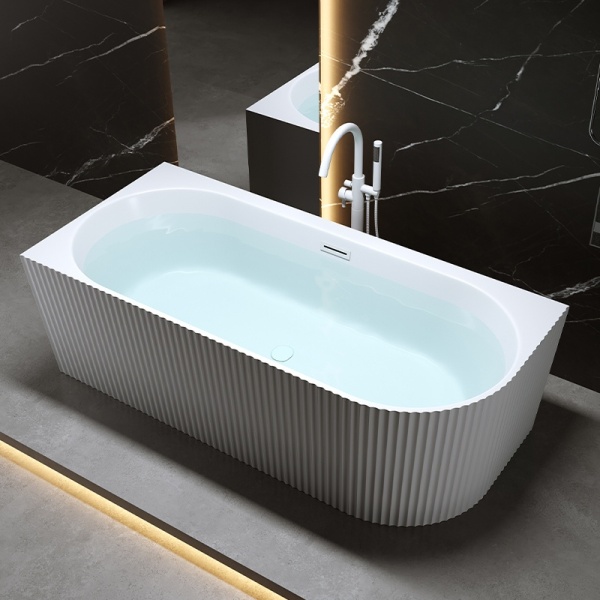 Cada de baie RIO 504B, Dimensiune 150x75cm/Stanga, Design Elegant, Culoare Alb, Devesor Alb - Img 7