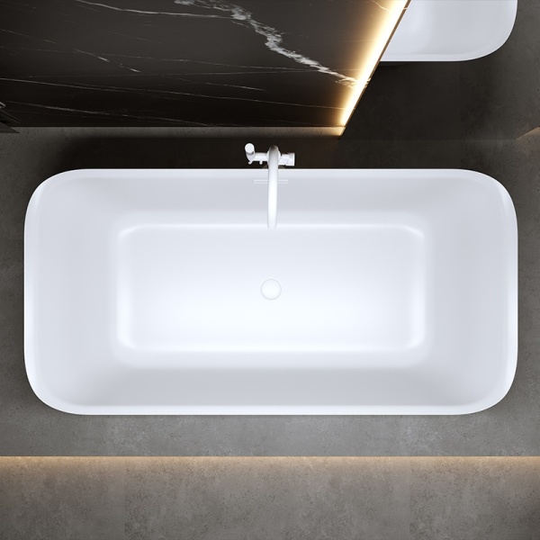 Cada de baie Viana 511A 150x75cm, Culoare Alb, Deversor Alb Lucios - Img 3