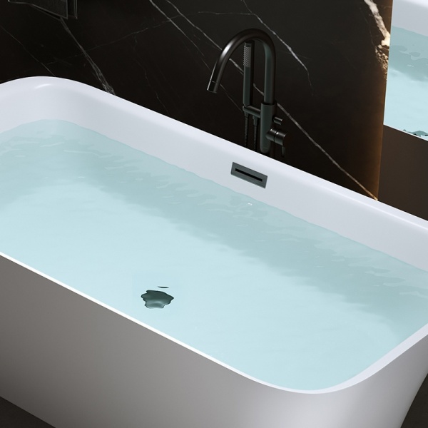Cada de baie Viana 511C 170x80cm, Culoare Alb, Deversor Negru - Img 10