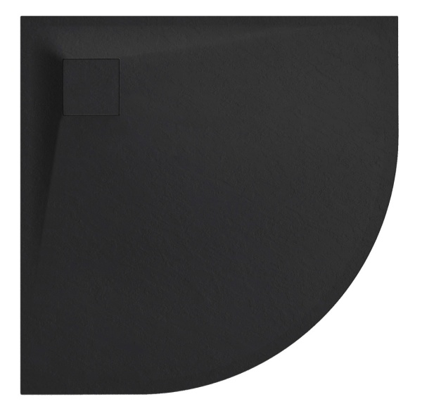 Cadita de dus ALBA semirotunda, Dimensiune 80x80cm, Culoare Negru - Img 10