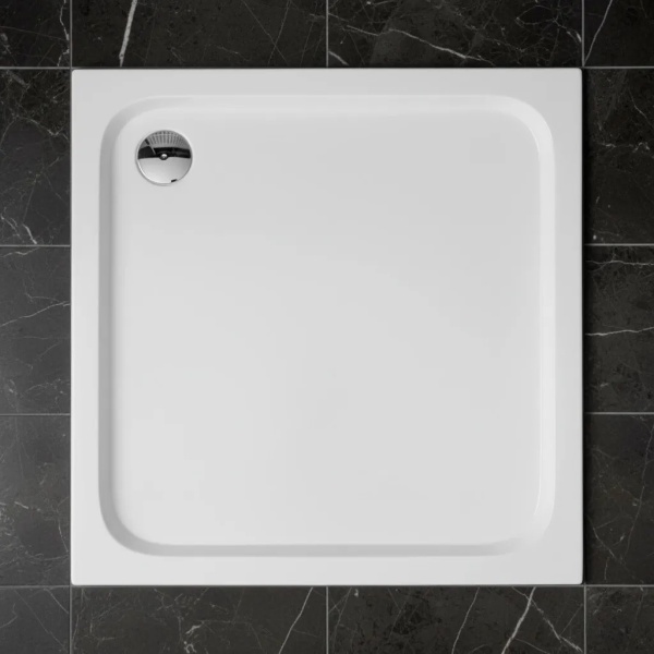 Cadita de dus dreptunghiulara finisaj lucios Rea Belmond 80x80 alba - Img 4