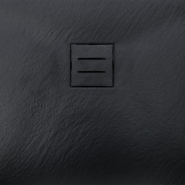 Cadita de dus dreptunghiulara slim finisaj piatra Riko 120 x 80 cm neagra - Img 5