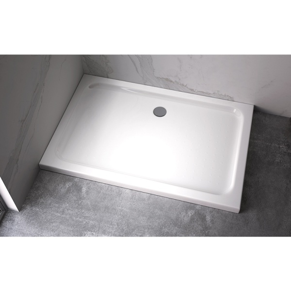 Cadita de dus dreptunghiulara slim ST05B 80x70 cm alba - Img 4