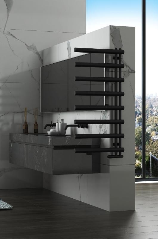 Calorifer de baie Portprosop Tube Black 120x60cm, Culoare Negru - Img 2