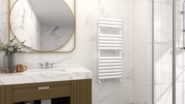 Calorifer Portprosop 120x50cm, Moon White, Design Modern, Culoare Alb - Img 2