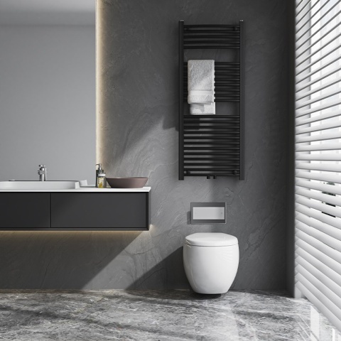 Calorifer vertical CORSO-BL-4 pentru baie 120x50, negru - Img 6