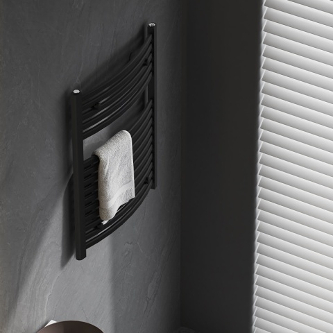 Calorifer vertical GAMA-BL-1 pentru baie 120x50, negru - Img 11