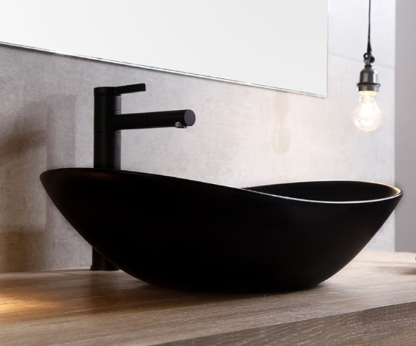 Chiuveta de blat PRO ZUZAN Black, Dimensiuni La Alegere, Ceramica sanitara, Negru Mat/Lucios - Img 5