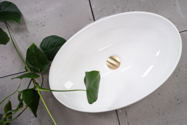 Lavoar ceramic pentru blat REA Maya, Culoare Alb - Img 4