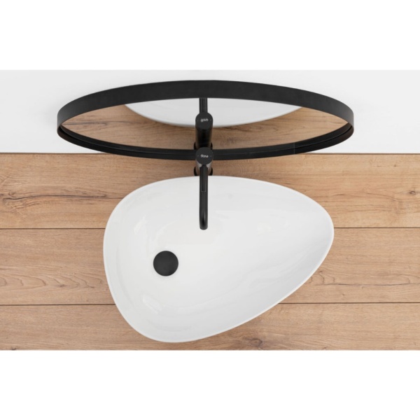 Lavoar de blat REA GRETA 55, Dimensiuni 56 cm x 39 x 13 cm, Ceramica Sanitara, , Alba - Img 4