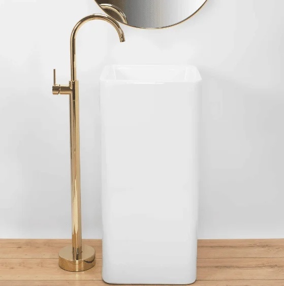 Lavoar freestanding ceramic REA HOLLY,alb - Img 2