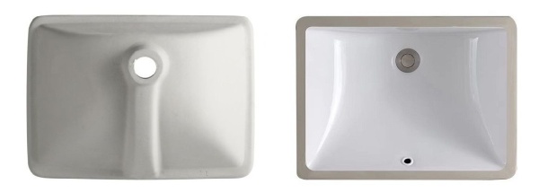 Lavoar incastrat REA ADELA, 46x33 X 19 Cm, Montaj Pe Blat, Design Deosebit, Ceramica Sanitara, Alb - Img 6