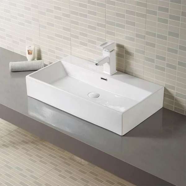 Lavoar pe blat Fluminia Pluto alb 60 cm - Img 2