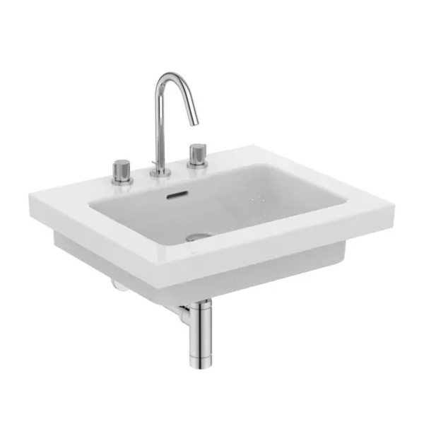 Lavoar pe mobilier Ideal Standard Atelier Extra alb lucios cu 3 orificii baterie 61 cm - Img 5