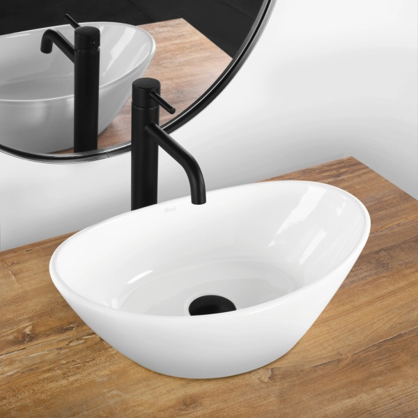 Lavoar pentru baie Rea Kate 36 cm, Cu tip de montare pe blat , Culoare Alb - Img 4