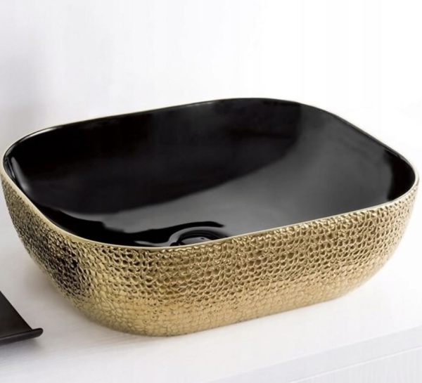 Lavoar pentru blat Tokyo negru auriu 45 si 50 cm - Img 2
