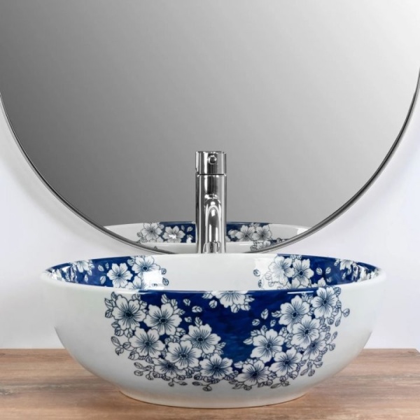 Lavoar REA Fiori rotund, diametru 41 cm,ceramica saniatara - Img 2