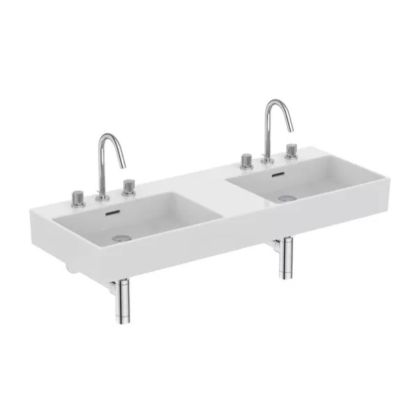 Lavoar suspendat Ideal Standard Atelier Extra alb lucios 120 cm cu 3 orificii baterie si preaplin - Img 2