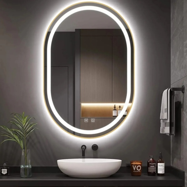 Oglind?? LED OLL 60x90 cm Brush Gold - Img 9