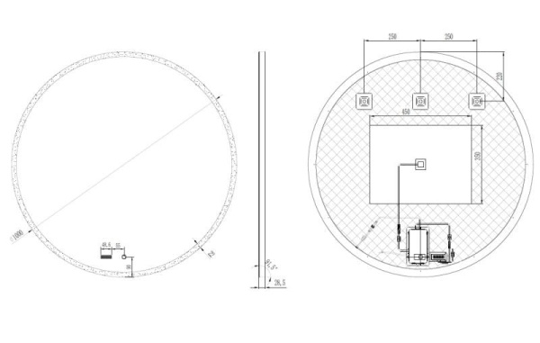 Oglinda LED 80cm, Sistem Dezaburire, Lumina reglabila, Afisaj Ora si Temperatura - Img 2