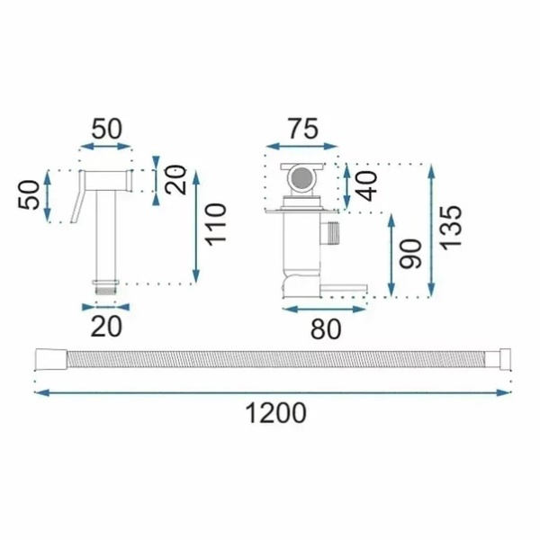 Pachet vas wc suspendat Fluminia Paris, capac softclose si set dus igiena intima auriu cu baterie incastrata Rea Loop - Img 2