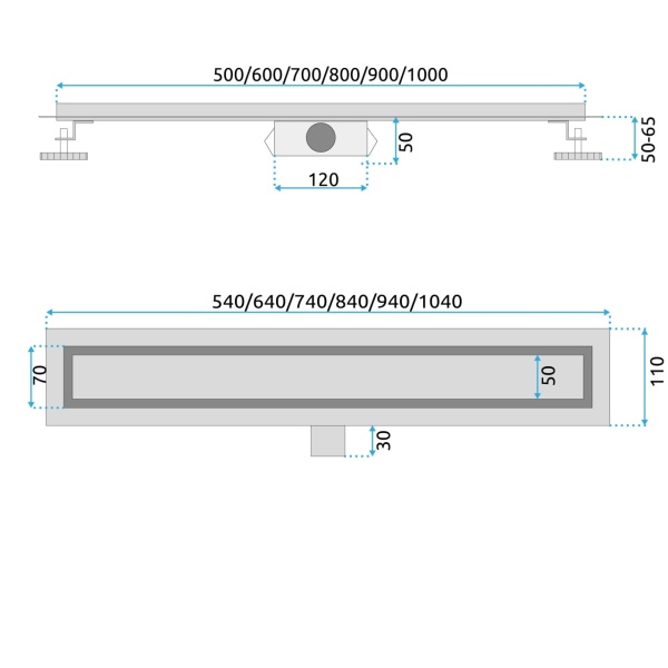 Rigola de dus 90cm Rea Nickel , Culoare Otel Periat - Img 6