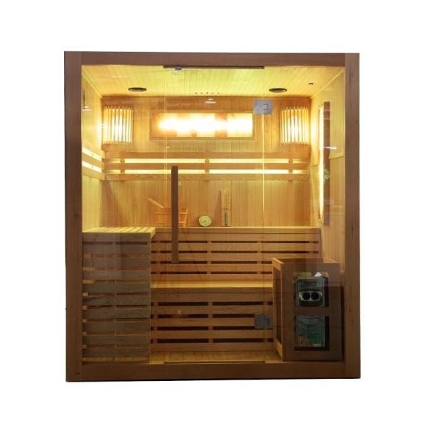 Sauna finlandeza cu temperatura inalta si soba Harvia 6kW pentru 4-5 persoane Kemi 180 x 160 cm - Img 2