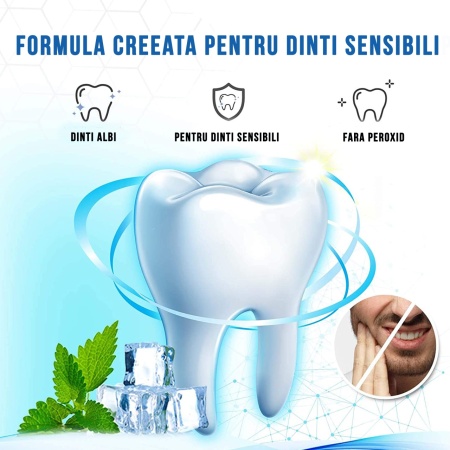 Set Benzi pentru albirea dintilor cu carbune activat, Fara peroxid, NeoSimply, 14 plicuri, 65 g - Img 3