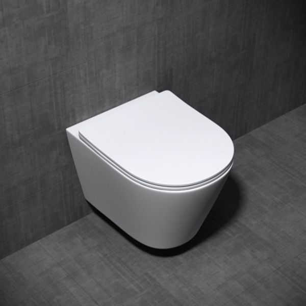 Set Bideu si Vas WC GROHE, montaj suspendat, ceramica sanitara, Vas WC SONATA Clementina RIMLESS +Bideu+Capac Soft-Close SLIM PREMIUM + Cadru+Clapeta - Img 6