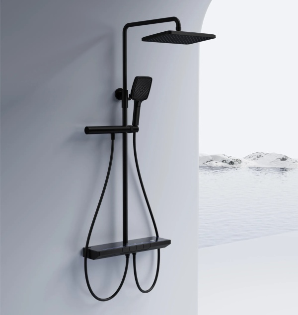 Set de dus REA Pedro, Design Elegant cu Termostat, Culoare Black - Img 5