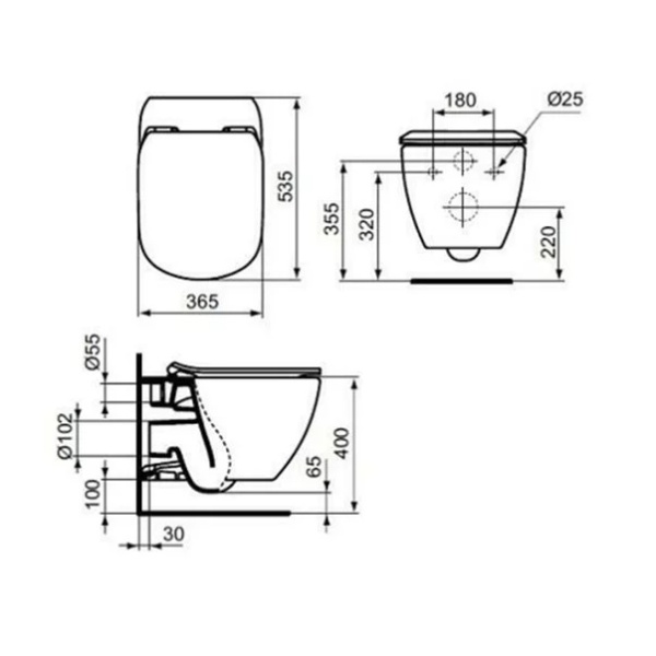 Set vas wc Ideal Standard Tesi AquaBlade cu capac soft close si rezervor Grohe cu clapeta Skate Cosmopolitan S - Img 6